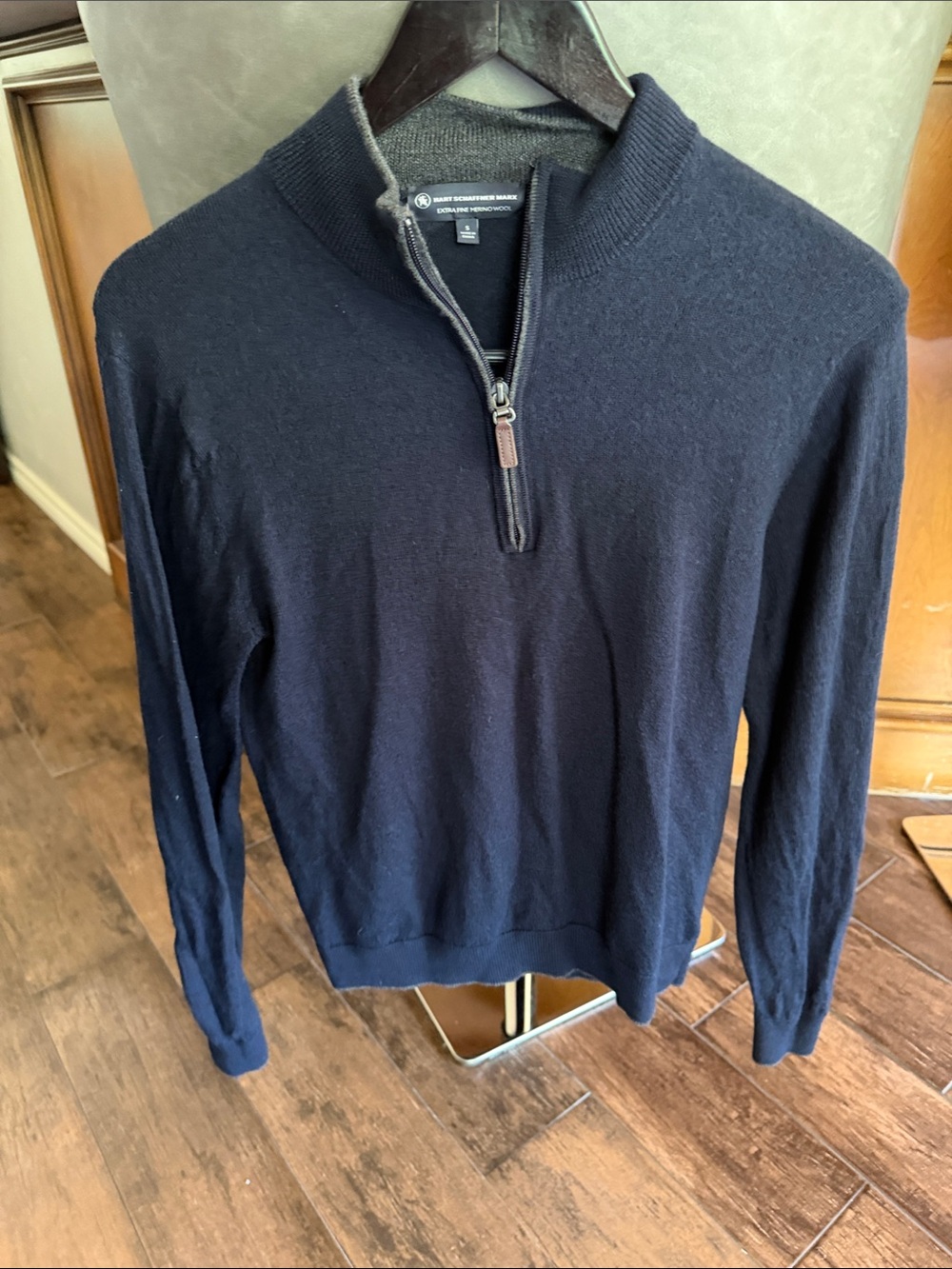 Hart Schaffner Marx Men's Navy Half-Zip Sweater